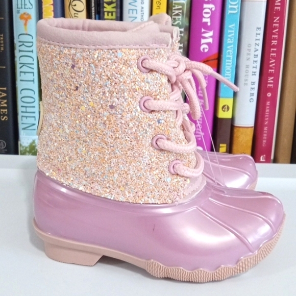 ADRIANNE VITTADINI BAMBINI TODDLER GIRLS PINK SPARKLE BOOTS SIZE 6 NWOT - Picture 6 of 8